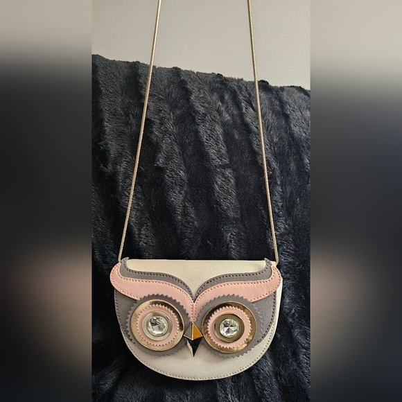 Rare NEW Kate Spade Limited Edition "Blaze A Trail" Crystal Eye Owl Crossbody - Picture 3 of 16